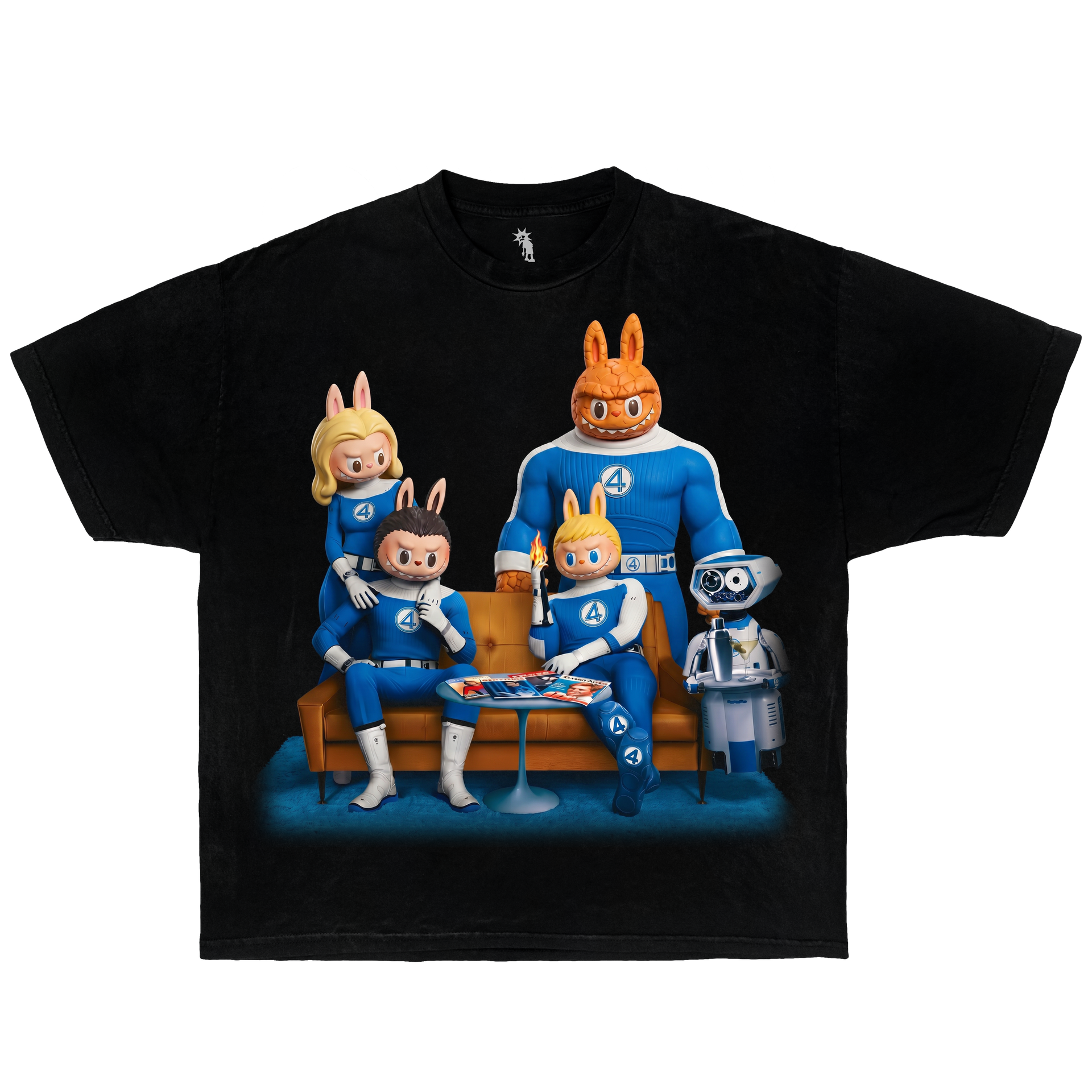 Fantastic 4 Labubu Style – Graphic T-Shirt Vintage Tee, Streetwear Y2K Oversized