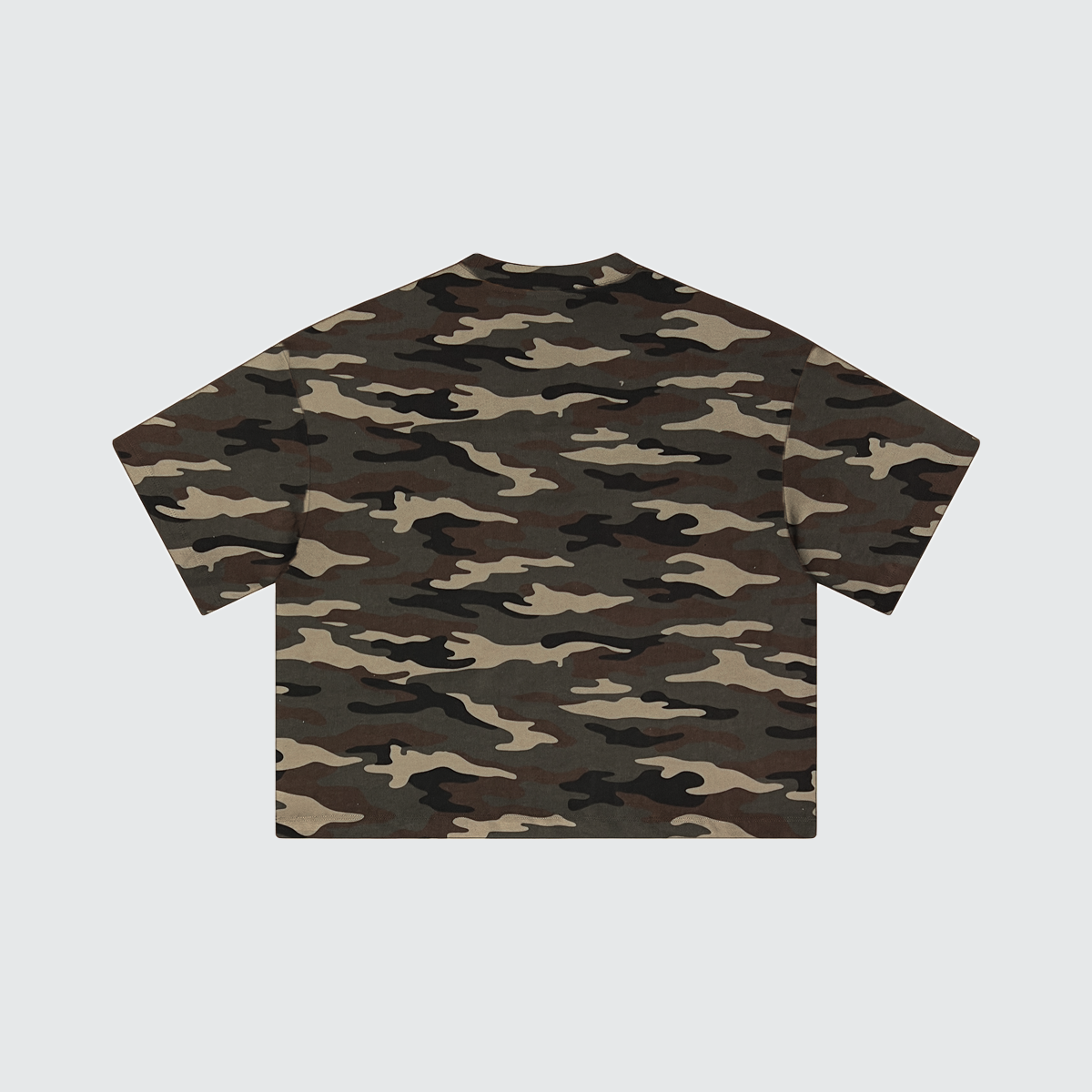 True Form Green Camo - Heavyweight Boxy Cropped Shirt