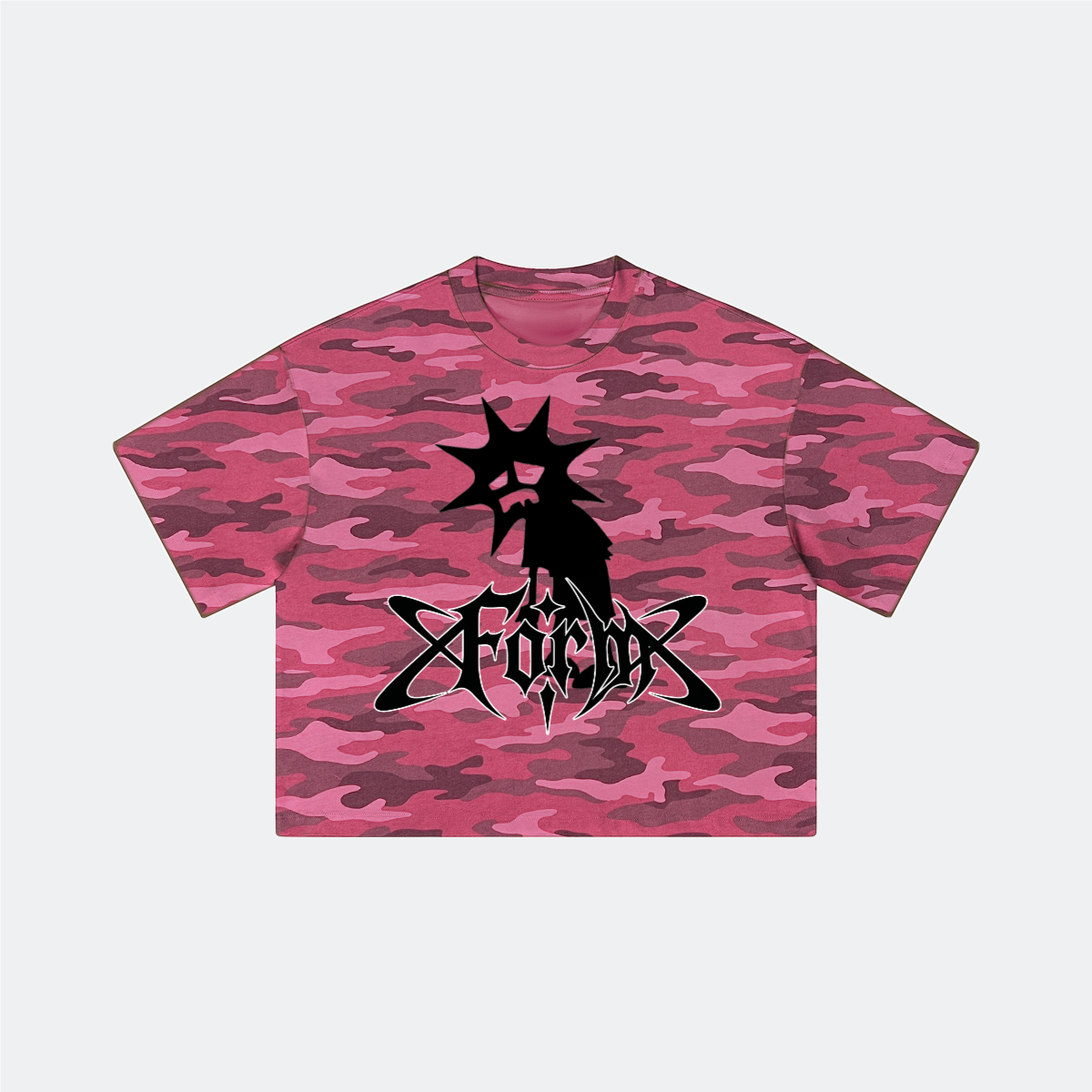 True Form Pink Camo - Heavyweight Boxy Cropped Shirt
