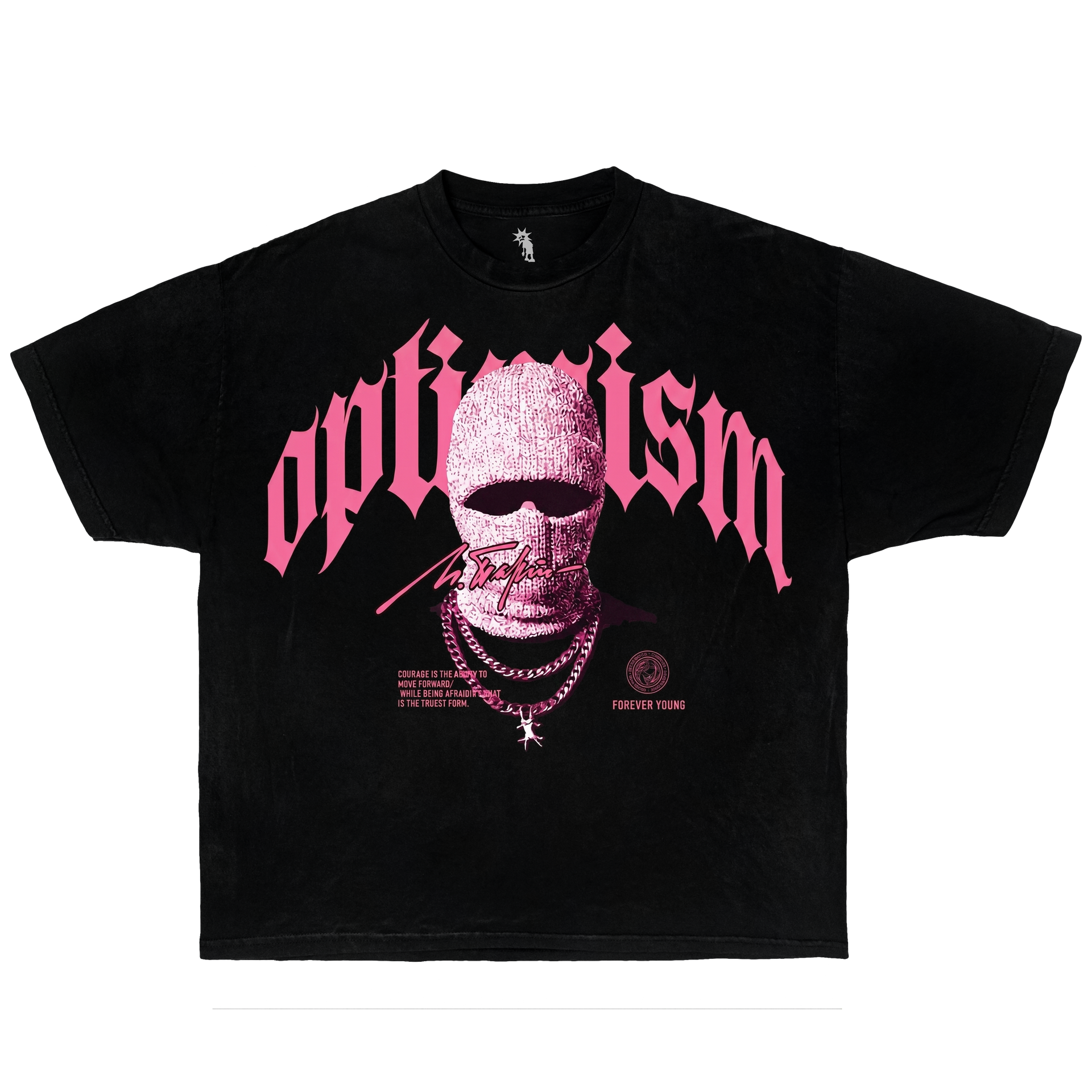Pink Drippy Optimism – Graphic T-Shirt Vintage Tee, Streetwear Y2K Oversized