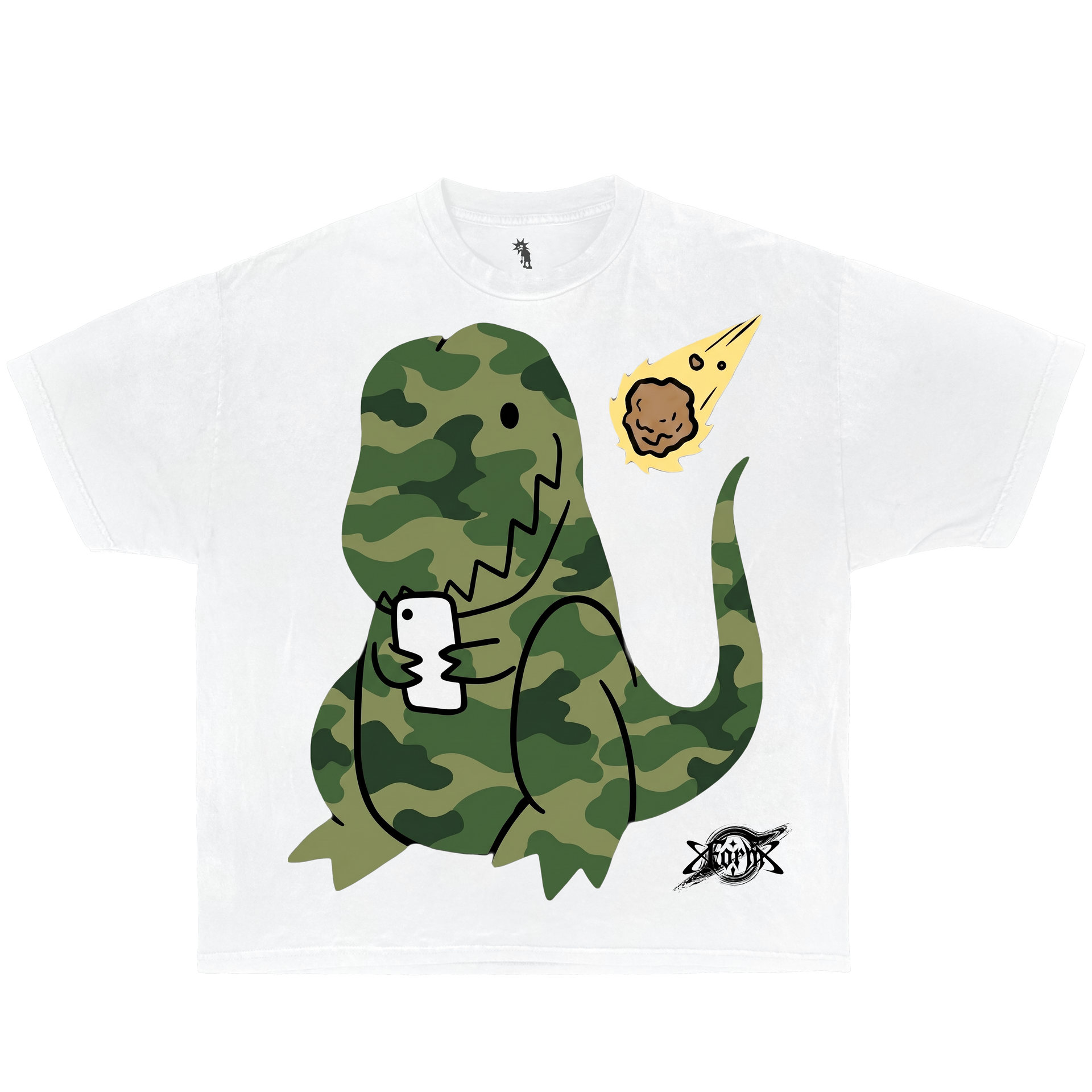 Modern Extinction Camo Dinosaur Green – Graphic T-Shirt Vintage Tee, Streetwear Y2K Oversized