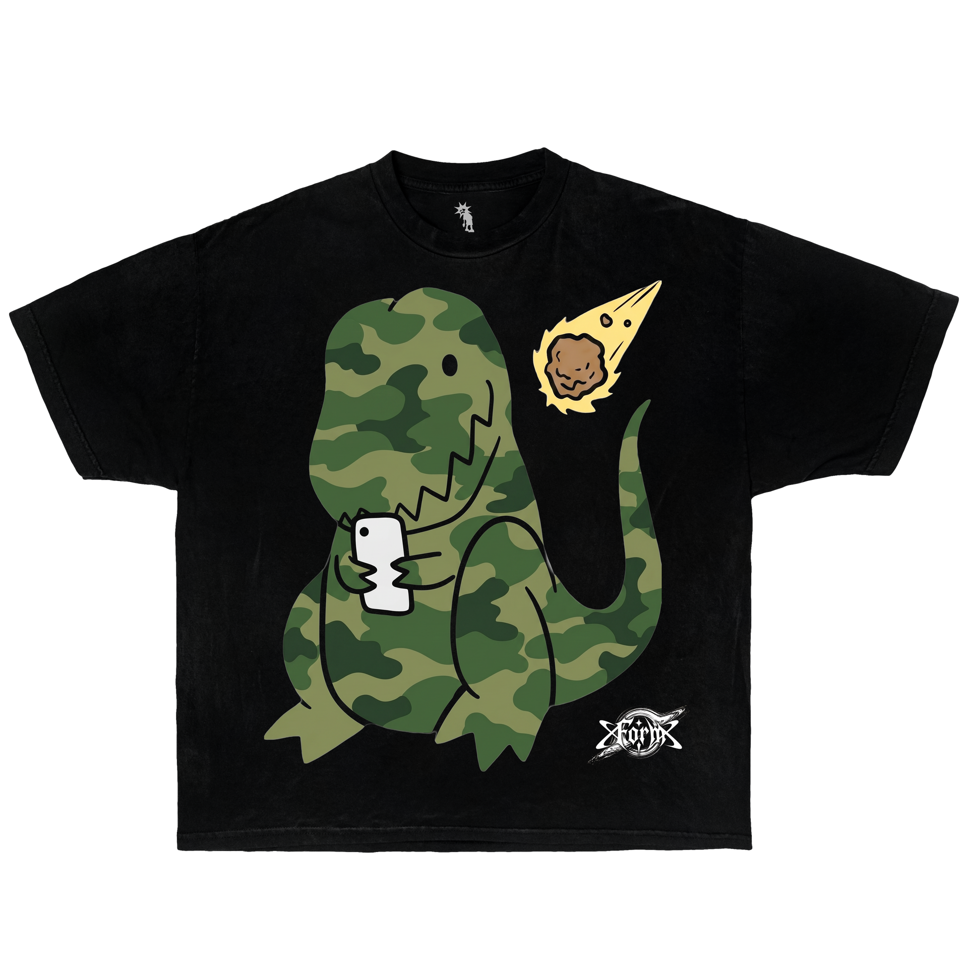 Modern Extinction Camo Dinosaur Green – Graphic T-Shirt Vintage Tee, Streetwear Y2K Oversized