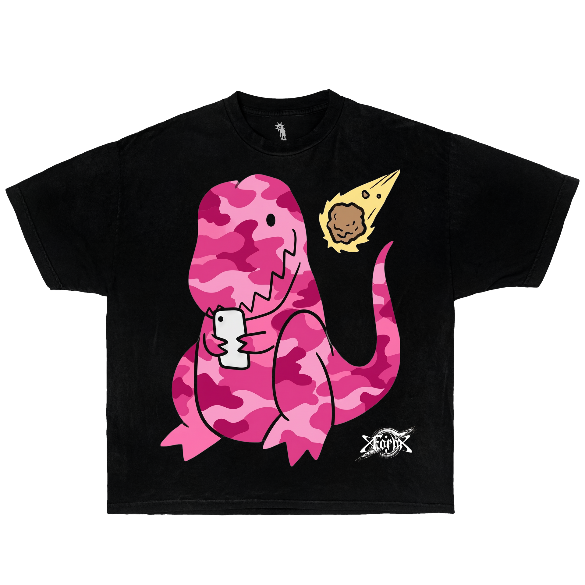 Modern Extinction Camo Dinosaur Pink – Graphic T-Shirt Vintage Tee, Streetwear Y2K Oversized