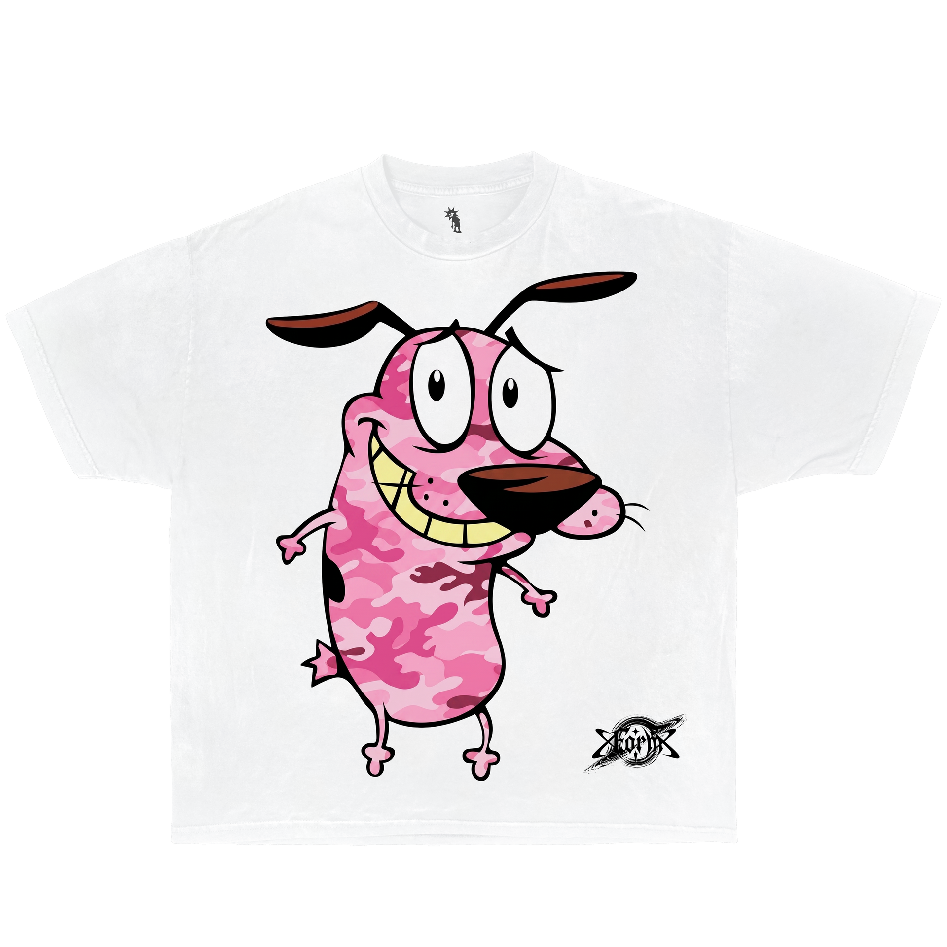 Camo Courage The Cowardly Dog – Graphic T-Shirt Vintage Tee, Streetwear Y2K Oversized