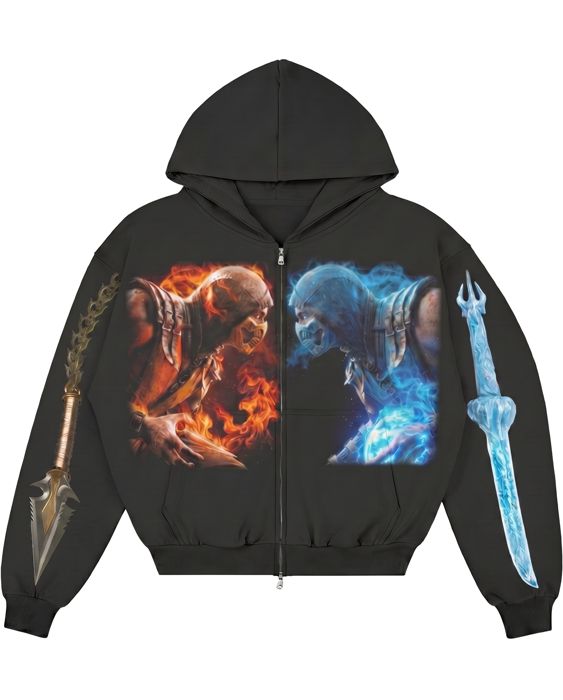 Mortal Kombat Scorpion and Sub zero, Fire and Ice  – Graphic Hoodie